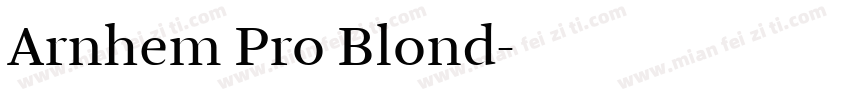 Arnhem Pro Blond字体转换